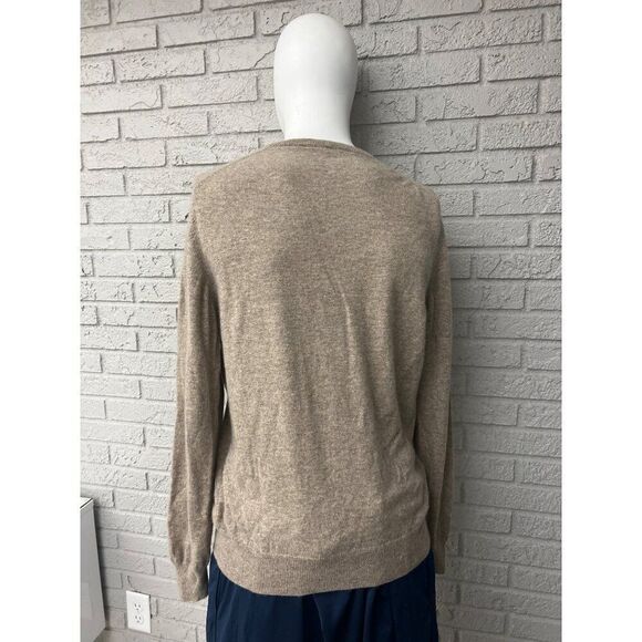 Black Brown Men 2 Ply Cashmere Long Sleeve Pullover V-Neck Sweater Size L - Picture 3 of 9